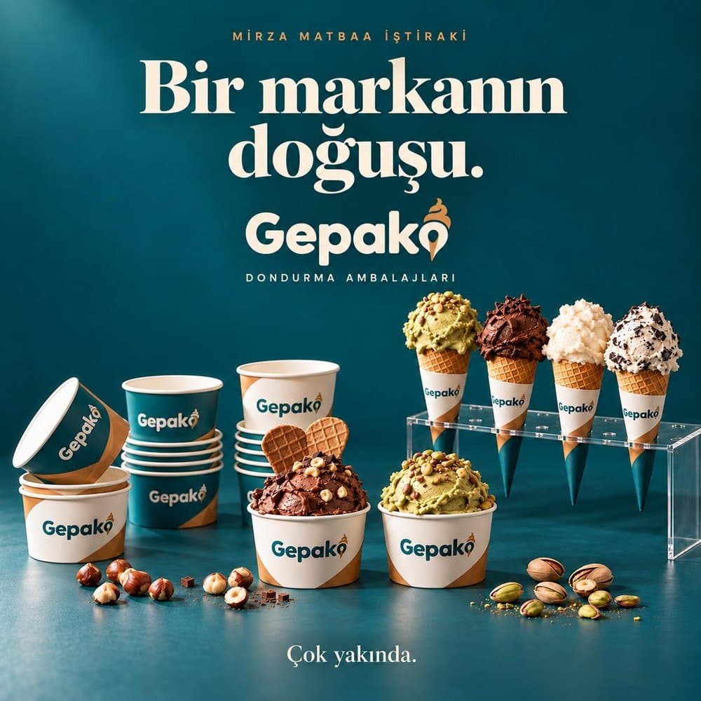 Gepako baskılı kupa ve külahlar